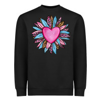 Black valentine's day sunflower olivia Heavyweight Sweatshirt - OliviaCreatesArt