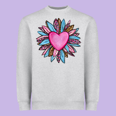 Valentine's Day Sunflower Olivia Heavyweight Sweatshirt Designed By Oliviacreatesart