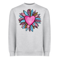Heather Grey valentine's day sunflower olivia Heavyweight Sweatshirt - OliviaCreatesArt