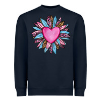 Navy valentine's day sunflower olivia Heavyweight Sweatshirt - OliviaCreatesArt