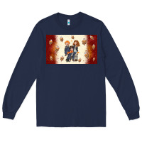 Navy cartoon wizards Long Sleeve Tee - TumblerDesignByShophia