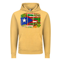 Vintage Mustard Mexico and Puerto Rico flag Vintage Hoodie - texasbilliewilder