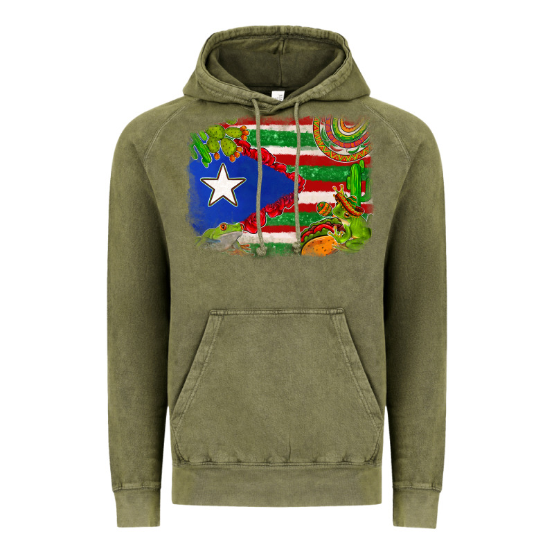 Mexico And Puerto Rico Flag Vintage Hoodie by texasbilliewilder | Teevron