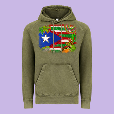 Mexico And Puerto Rico Flag Vintage Hoodie Designed By Texasbilliewilder