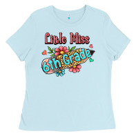 Baby Blue little miss sixth grade Ladies Tee - RanaPortraitStore