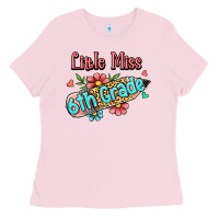 Bubblegum Pink little miss sixth grade Ladies Tee - RanaPortraitStore