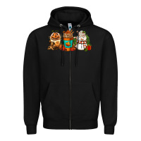 Black Halloween thanksgiving christmas coffee cups Zipper Hoodie - FaDigitalArtStudio