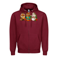 Burgundy Halloween thanksgiving christmas coffee cups Zipper Hoodie - FaDigitalArtStudio