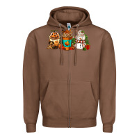 Chestnut Halloween thanksgiving christmas coffee cups Zipper Hoodie - FaDigitalArtStudio