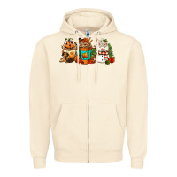 Sandshell Halloween thanksgiving christmas coffee cups Zipper Hoodie - FaDigitalArtStudio