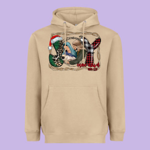 Joy Christmas Heavyweight Hoodie Designed By Cowhidedigitalart
