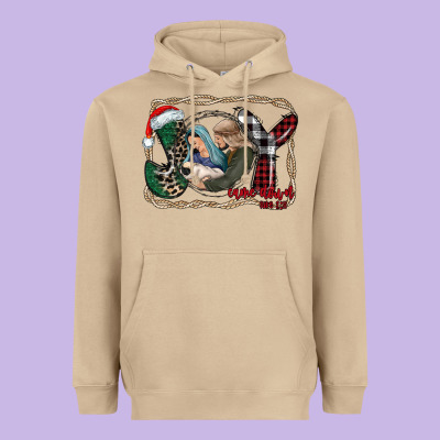 Joy Christmas Heavyweight Hoodie Designed By Cowhidedigitalart