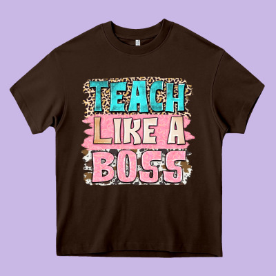 Teach Like A Boss Heavy Core Tee Designed By Nancycooperartshop