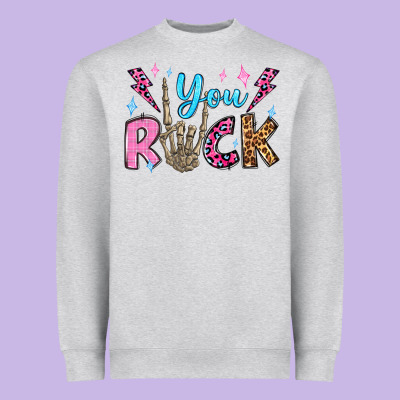 You Rock Valentine's Day Olivia Heavyweight Sweatshirt Designed By Oliviacreatesart