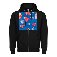 Black winter  snowflakes hot cocoa ice skating shoes Zipper Hoodie - FaDigitalArtStudio