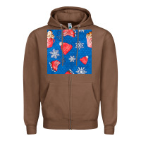 Chestnut winter  snowflakes hot cocoa ice skating shoes Zipper Hoodie - FaDigitalArtStudio
