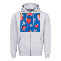 Heather Grey winter  snowflakes hot cocoa ice skating shoes Zipper Hoodie - FaDigitalArtStudio