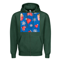 Sports Green winter  snowflakes hot cocoa ice skating shoes Zipper Hoodie - FaDigitalArtStudio