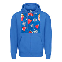 True Royal winter  snowflakes hot cocoa ice skating shoes Zipper Hoodie - FaDigitalArtStudio