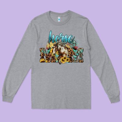 Horse Mom Long Sleeve Tee Designed By Howdyjamesfarm
