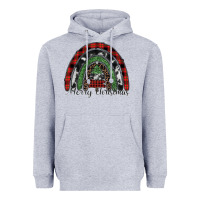 Heather Grey Merry Christmas rainbow Heavyweight Hoodie - CowhideDigitalArt