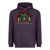 Plum Merry Christmas rainbow Heavyweight Hoodie - CowhideDigitalArt