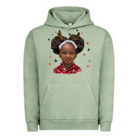 Pigment Oil Green christmas african girl Urban Hoodie - BarkalooDesign