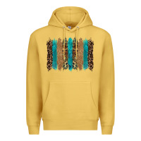 Antique Gold glitter turqoise leopard tooled leather background Premium Hoodie - RanaPortraitStore