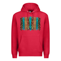 Cardinal glitter turqoise leopard tooled leather background Premium Hoodie - RanaPortraitStore