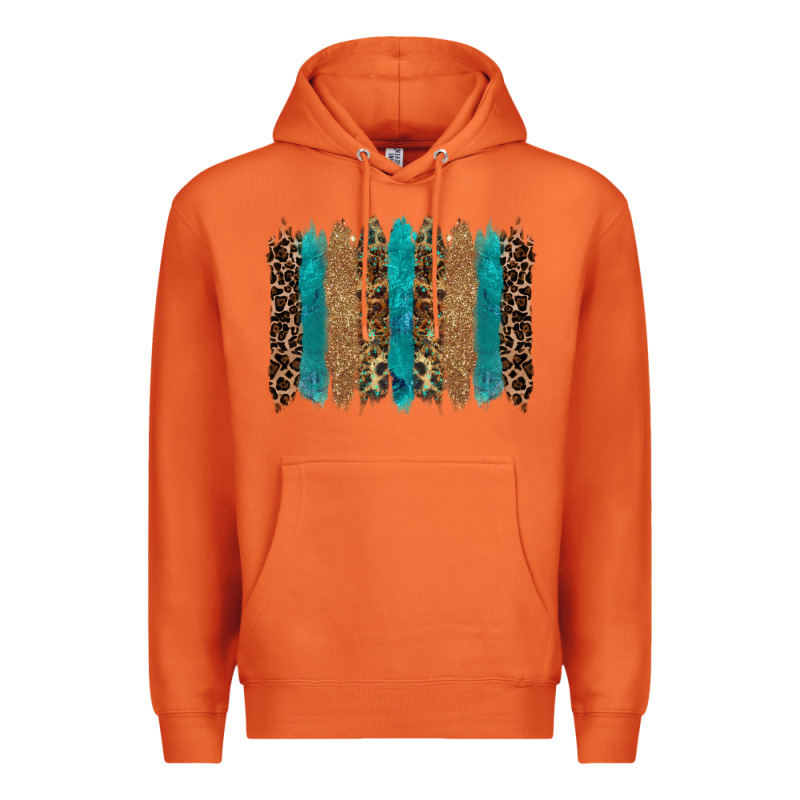 Glitter Turqoise Leopard Tooled Leather Background Premium Hoodie by RanaPortraitStore | Teevron