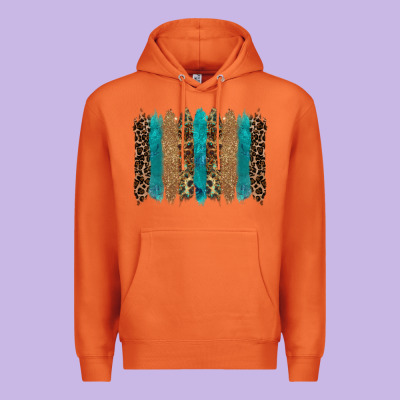 Glitter Turqoise Leopard Tooled Leather Background Premium Hoodie Designed By Ranaportraitstore