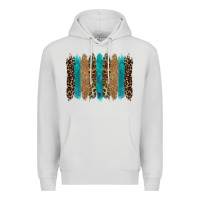 Dove Grey glitter turqoise leopard tooled leather background Premium Hoodie - RanaPortraitStore