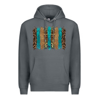 Rock glitter turqoise leopard tooled leather background Premium Hoodie - RanaPortraitStore
