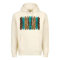 Sandshell glitter turqoise leopard tooled leather background Premium Hoodie - RanaPortraitStore