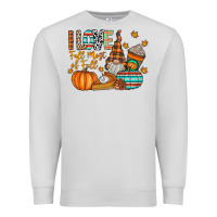 Dove Grey i love fall most of fall Premium Sweatshirt - CowhideDigitalArt