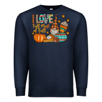 Navy i love fall most of fall Premium Sweatshirt - CowhideDigitalArt