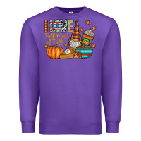 Purple i love fall most of fall Premium Sweatshirt - CowhideDigitalArt