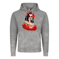 Cloud Rock Mexicana Skull Girl with Roses Vintage Hoodie - texasbilliewilder