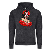 Vintage Black Mexicana Skull Girl with Roses Vintage Hoodie - texasbilliewilder