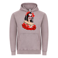 Vintage Zinc Mexicana Skull Girl with Roses Vintage Hoodie - texasbilliewilder