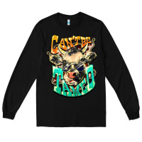 Black Can't be tamed cow Long Sleeve Tee - HowdyJamesFarm