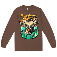 Chestnut Can't be tamed cow Long Sleeve Tee - HowdyJamesFarm