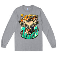 Heather Grey Can't be tamed cow Long Sleeve Tee - HowdyJamesFarm