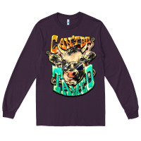 Plum Can't be tamed cow Long Sleeve Tee - HowdyJamesFarm