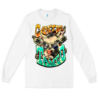 White Can't be tamed cow Long Sleeve Tee - HowdyJamesFarm