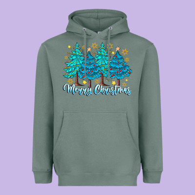 Merry Christmas Heavyweight Hoodie Designed By Cowhidedigitalart