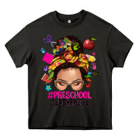 Asphalt preschool teacher life  messy bun Heavy Core Tee - NancyCooperArtShop