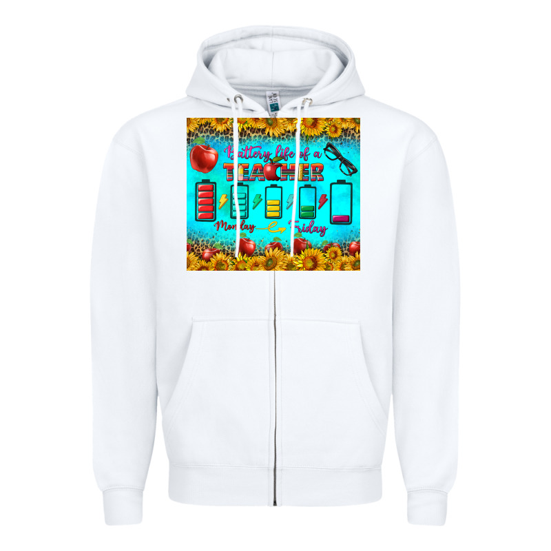 Battery Life Of A Teacher Tumbler Zipper Hoodie by BundleAndBundleShop | Teevron