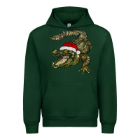Forest Green Christmas alligator Urban Hoodie - BarkalooDesign