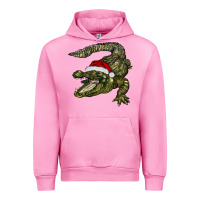 Fuchsia Pink Christmas alligator Urban Hoodie - BarkalooDesign